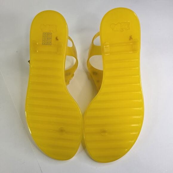 Coach Women's 6B Tea Rose Sandal Flowers Jelly Thong Slingback Yellow - Picture 9 of 12